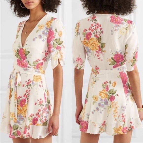 Reformation Dresses & Skirts - Reformation Monica Mini Wrap Dress Bouquet Floral